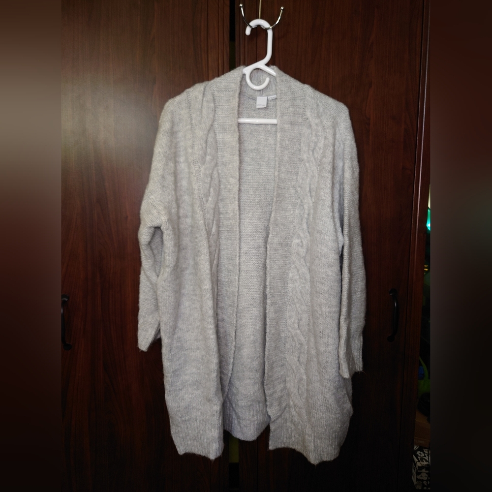 Gray Lost Ink Open Cardigan